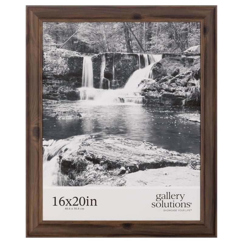 Gallery Solutions 16"x20" Walnut Picture Frame - Large Wall Photo, Artwork Holder - Stylish and Versatile Decor Solution - Single Picture Frame - Image 1